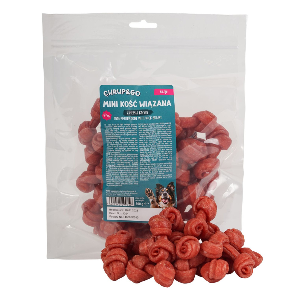 CHRUP&GO Mini Kość Wiązana Pierś z Kaczki 500g Gryzak Przysmak dla Psa